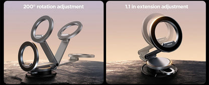 JOYROOM All-Metal Fordable Magnetic Phone Holder for Car 360° Rotation Strong Magnets Phone Mount Stand for Car Dash for iPhone