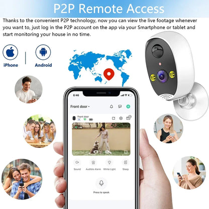 Home Battery IP Cameras Outdoor 5MP Wireless WiFi Security Human Detection Alarm Video Recording Surveillance Camera IPC360 Home