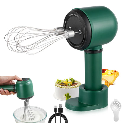 USB Rechargeable Electric Hand Blender Wireless Portable Hand Whisk Rechargeable 3-Speed And 2 Whisk For Baking Whisk Milk Cream