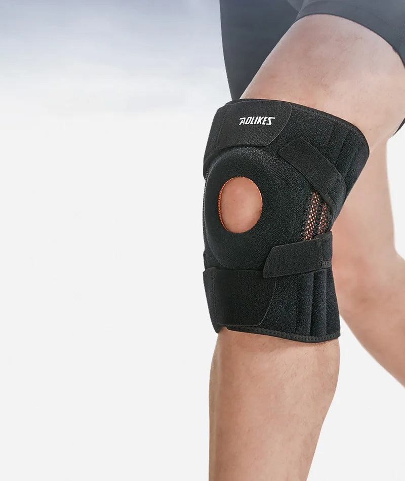 1Pc Knee Brace with Side Stabilizers Patella Gel Pads Unisex Cycling Running Climbing Knee Support Soccer Fitness Knee Pad