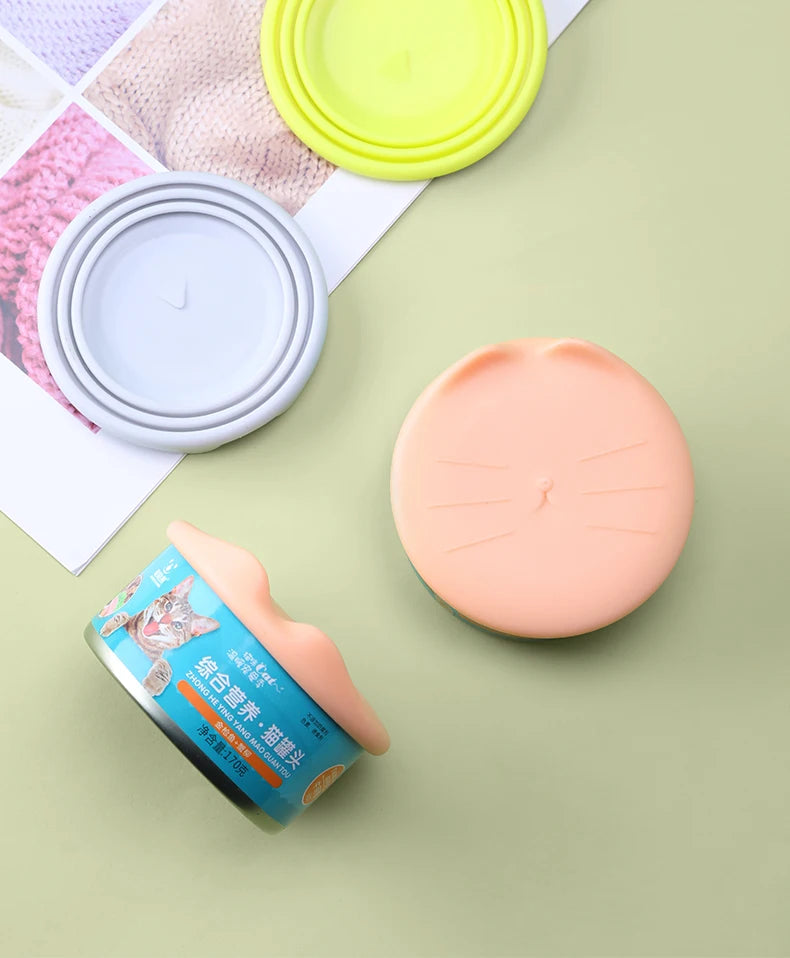 Silicone Canned Lid Sealed Feeders Food Can Lid For Puppy Dog Cat Storage Top Cap Reusable Cover Lid Health Pet Daily Supplies