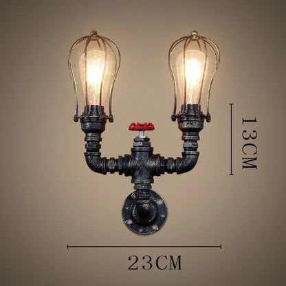 Industrial Style Wall Lamp Living Room Personalized Creative Gear Water Pipe Bedroom Decorative Wall Hangings Wall Retro Lamps