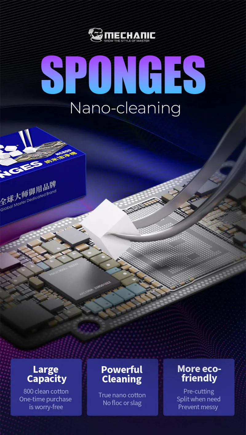 MECHANIC NC800 Nano-cleaning Sponges No Slagging Multifunctional Keyboard Motherboard Capacitance Powerful Cleaning Tool