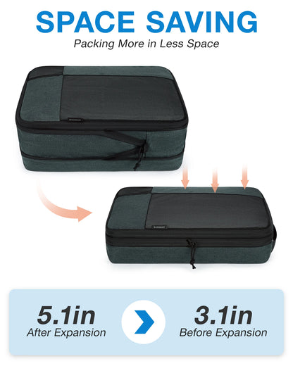 BAGSMART Compression Packing Cubes Men Travel Expandable Luggage Organizer  Carry on Luggage Packing Organizers for Women