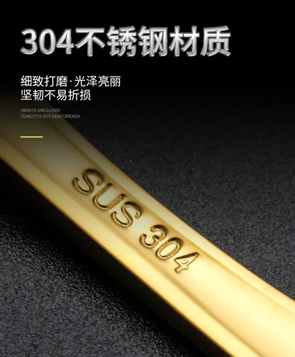 304 stainless steel spoon spoon creative fish-shaped cartoon fish spoon dessert spoon rice spoon gold-plated  stirring spoons