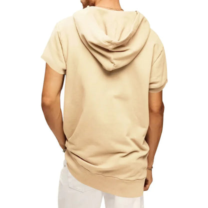 2024 Amazon New Men's Athleisure European and American Hooded Loose Short Sleeves