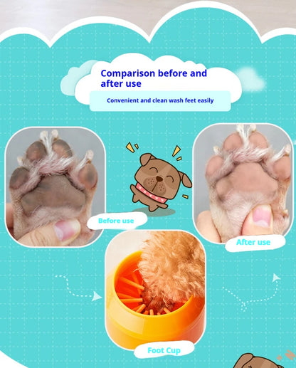 Portable Pet Paw Cleaner Soft Silicone Brush Dog Cat Foot Washer Cleaning Cup Easy to Use Durable Lightweight and Waterproof
