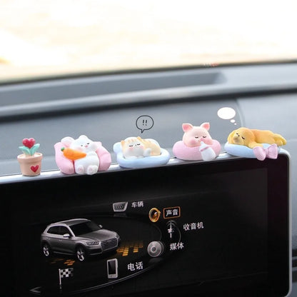 Cute Cars Accessories Funny Kawaii Animal Ornament Auto Central Control Screen Rearview Mirror Decor Car Accessories Interior