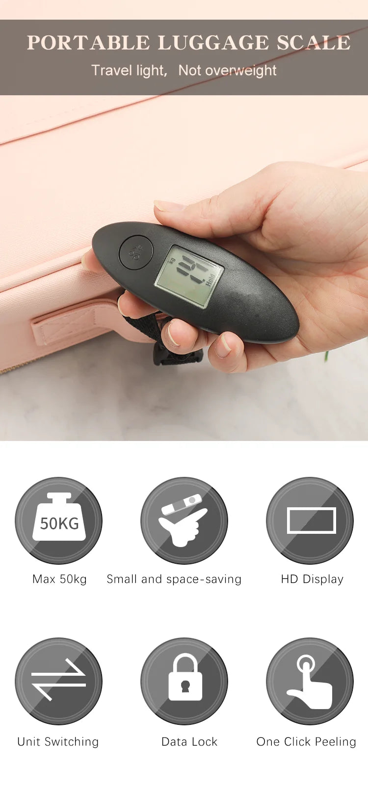 1PC Luggage Scale Electronic Luggage Scale Portable Scale Electronic Shuttle Scale Portable Electronic Scale Luggage Scale