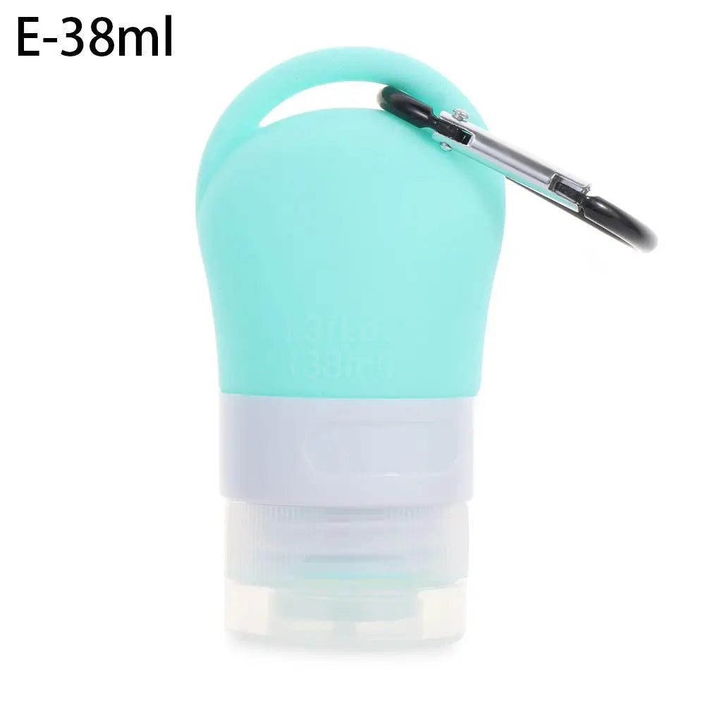 Travel Bottle Leakproof Silicone Refillable Squeezable Travel Tube with Keychain Hook for Cosmetic Toiletry Shampoo