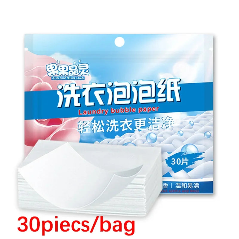 30-180PCS Laundry Detergent Sheets Easy Dissolve Laundry Tablets Strong Deep Cleaning Detergent Laundry Soap for Washing Machine