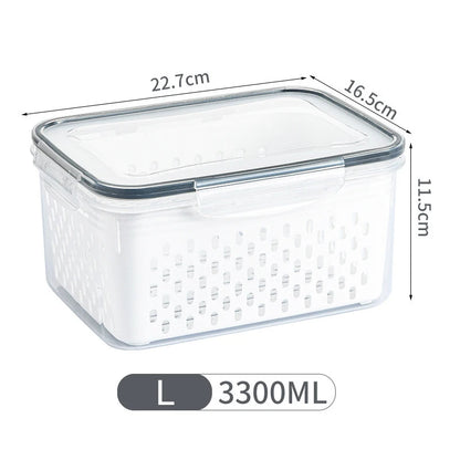 1pcs Refrigerator Storage Box Fridge Organizer Fresh Vegetable Fruit Drain Basket Storage Container Pantry Kitchen Organizer