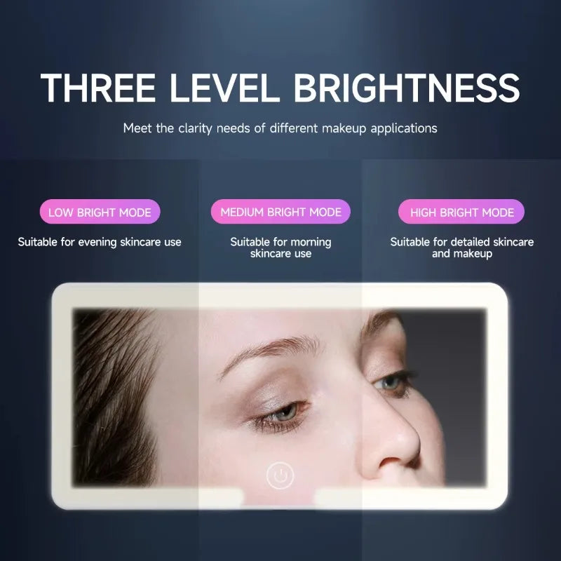 Car Interior Mirrors Sun Visor Plate LED HD Makeup Mirror for Girls Women Rechargeable Fill Light Universal Thin Vanity Mirror