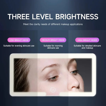 Car Interior Mirrors Sun Visor Plate LED HD Makeup Mirror for Girls Women Rechargeable Fill Light Universal Thin Vanity Mirror