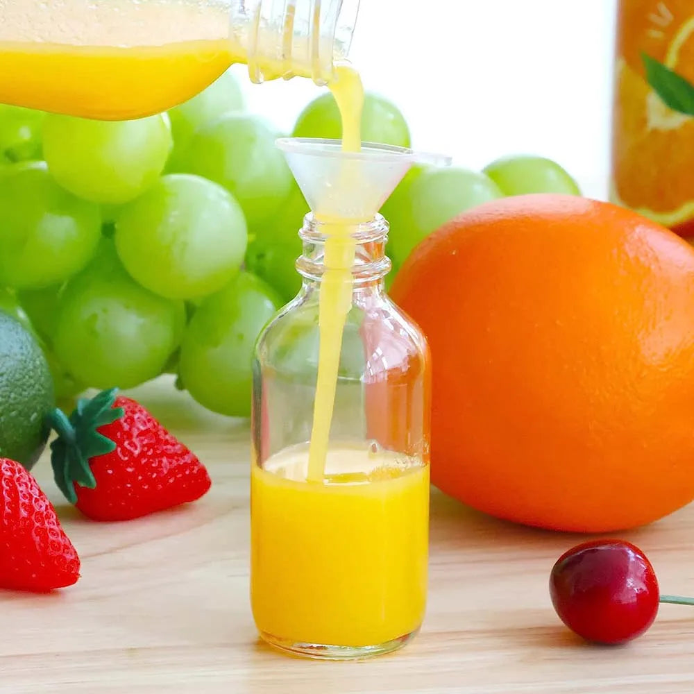 2oz Small Clear Glass Bottles with Lids for Liquids, Tiny Short Jars with Caps Mini Glass Juice Bottles for Potion, Ginger Shots