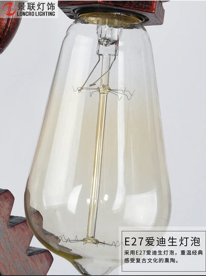 Industrial Style Wall Lamp Living Room Personalized Creative Gear Water Pipe Bedroom Decorative Wall Hangings Wall Retro Lamps