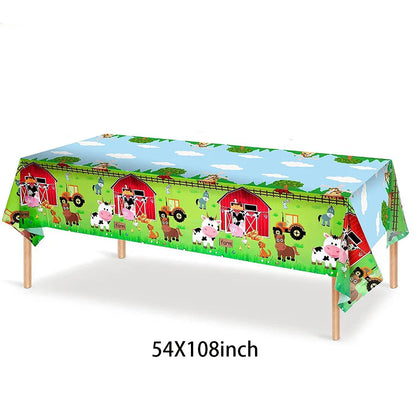 Farm Animals Tableware Barnyard Animals Birthday Dinnerware Disposable Plates Napkins Tablecloth Farm House Theme Party Decor
