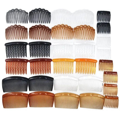 32pcs (9 teeth +11 teeth +17 teeth +23 teeth) 4 styles of 4 colors each 2 retro plastic hair comb set for women