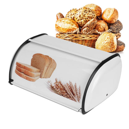 Bread Bin Bread Holder Large Capacity Stainless Steel Bread Box Holder Bin Container Kitchen Storage Organizer Bread Storage Box