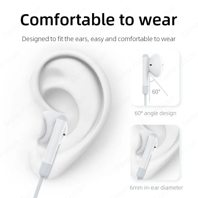 Type C Wired Headphone For Iphone 15 Pro Max Xiaomi Mi Lite 3.5MM Earphone For Samsung Huawei Redmi Phone Ipad Earbud Headset