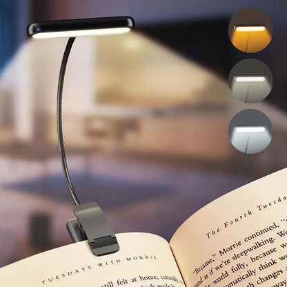 LED Book Light USB Rechargeable Reading Light Warm Cool White Daylight Portable Flexible Easy Clip Night Reading Lamp New