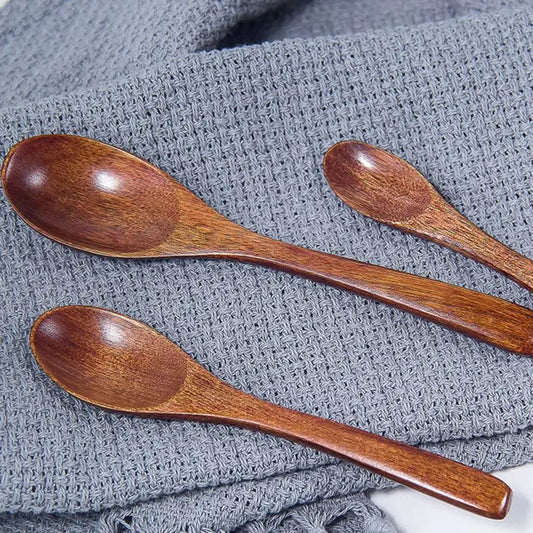 1pcs Wooden Honey Spoon Tea Spoon Coffee Spoon Stirring Spoon Household Tableware Kitchen Condiment Scoop Dessert Spoon