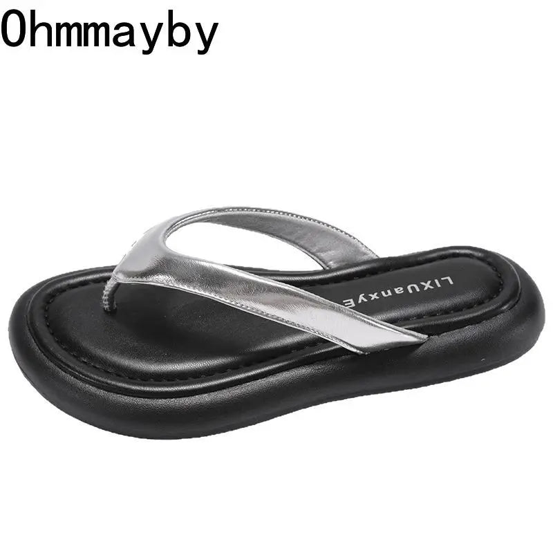 New Women's Summer Beach Flip Flops Slip-On Fashion Casual Vacation Slippers Soft Sole Footwear for Ladies