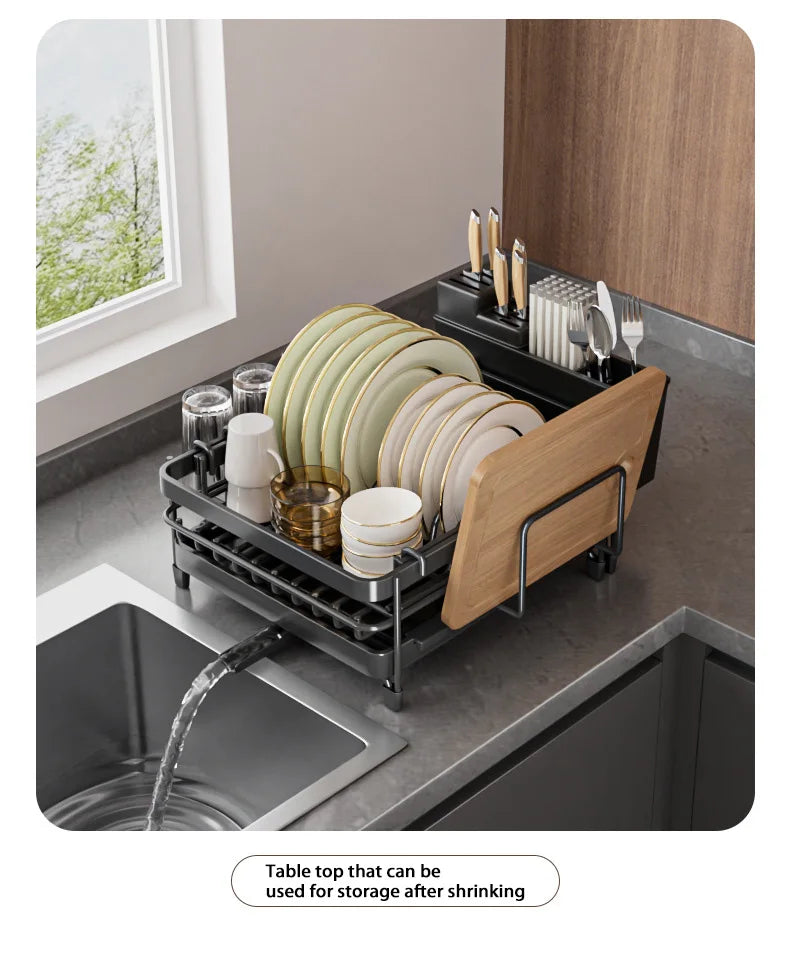 Kitchen Gadgets Sticky Plate Knife Fork Chopsticks Cup Drain Rack Kitchen Retractable Dish Drain Sink Suitable For Kitchen Sinks