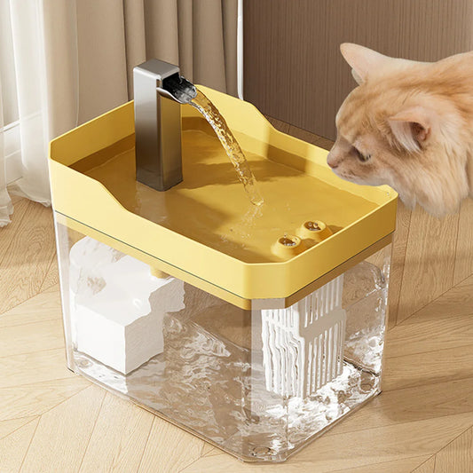 Cat Water Fountain Auto Filter Transparent Cat Drinker USB Electric Mute Recirculate Filtering Drinker for Cats Water Dispenser