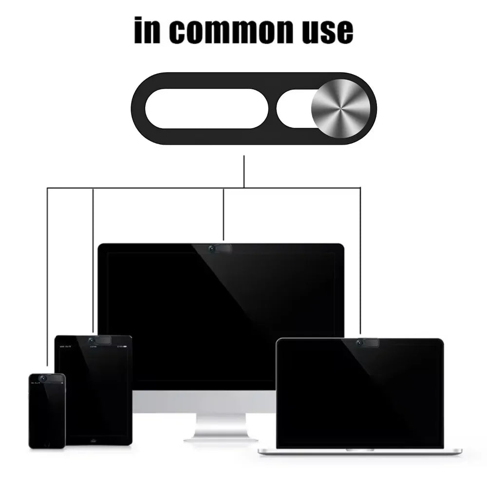 1/2Pcs Black/Silver Webcam Cover Anti-hacker Privacy Protection Slide Shield Anti-peep for Smartphone Laptop Desktop Camera