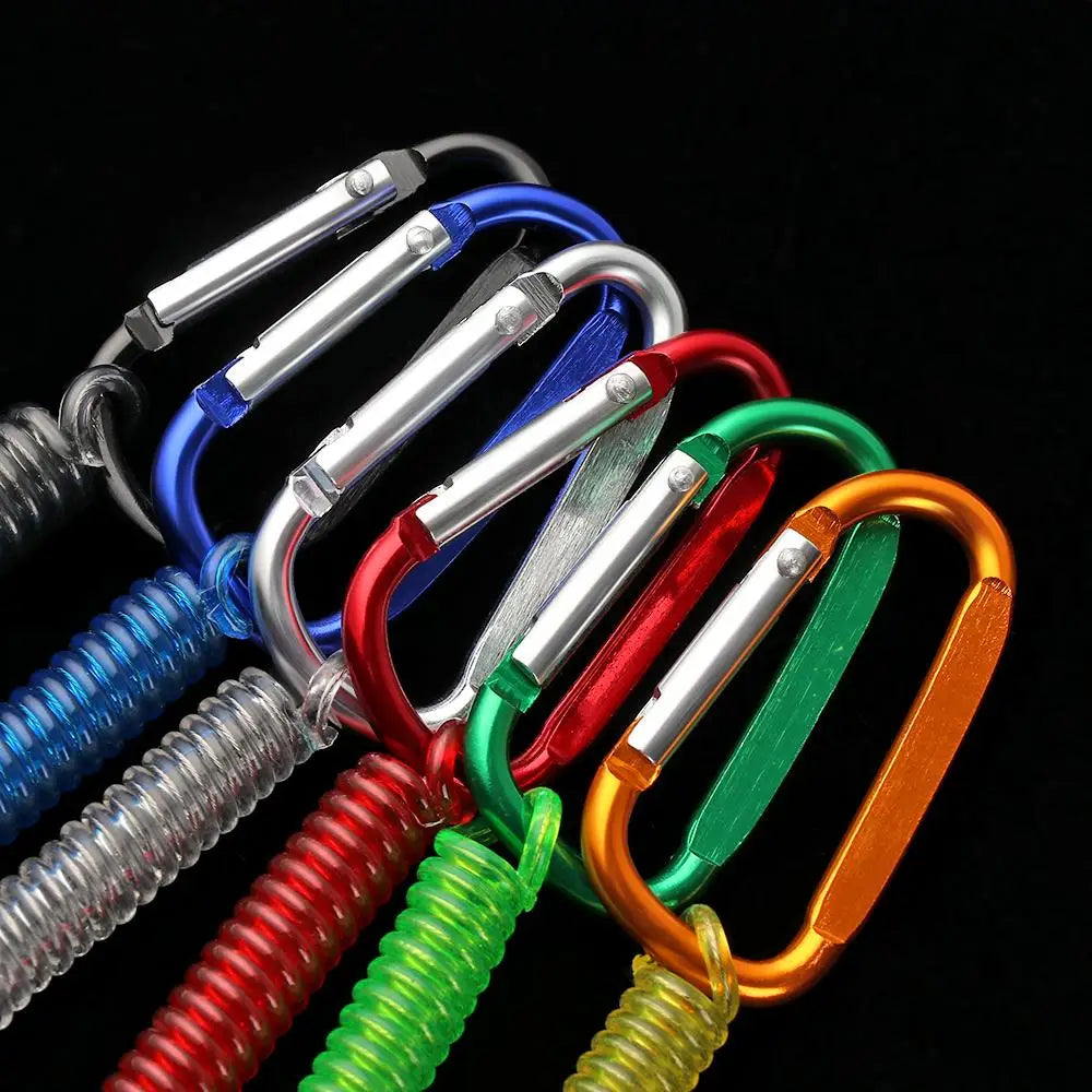 Gear Tool Outdoor Hiking Camping Anti-lost Phone Keychain Portable Fishing Lanyards Camping Carabiner Spring Elastic Rope