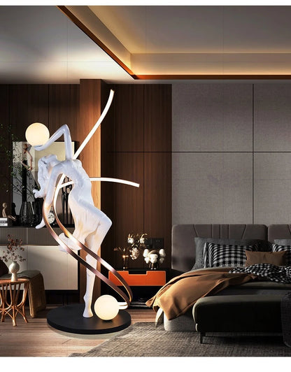 Misha White Goddess Statue Floor Lamp , Liberty Sculpture Floor Lamp , Art Human Floor Lamp