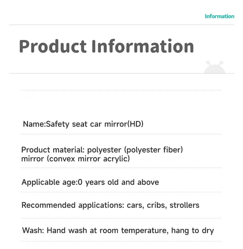 Baby Mirror Car Seat Toys Baby Rear Mirror Hanging Toys Kids Monitor Infant Tummy Time Toys Travel Toys Babies Carseat Toy Gifts