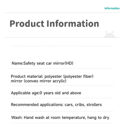 Baby Mirror Car Seat Toys Baby Rear Mirror Hanging Toys Kids Monitor Infant Tummy Time Toys Travel Toys Babies Carseat Toy Gifts