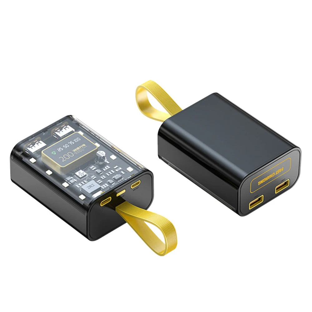 Transparent mobile power bank with 3 18650 battery packs, no welding power bank kit, DIY mobile power bank with night light