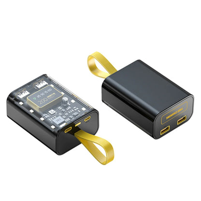 Transparent mobile power bank with 3 18650 battery packs, no welding power bank kit, DIY mobile power bank with night light