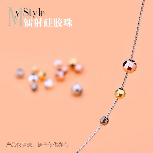 5pcsracelet DIY loose beads Thai silver laser beads silica gel beads 925 silver accessories accessories accessories accessories