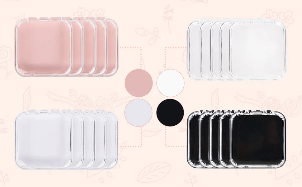 20pcs Press On Nail Packaging Boxes With Double Sided Adhesive Nail Tape Acrylic Press On Nail Storage Box in 4 Colors For Nail