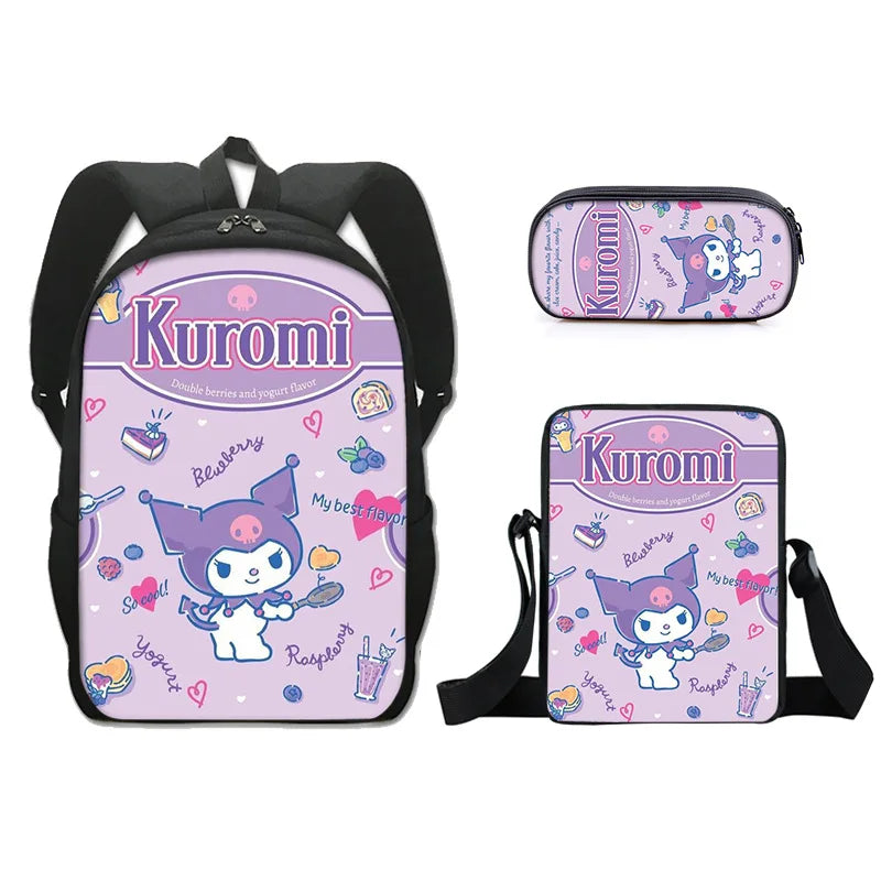Sanrio Kuromi Backpack Sanrio Backpack Pencil Bag Student School Bag Primary and Middle kawaii Cartoon School Bag Mochila