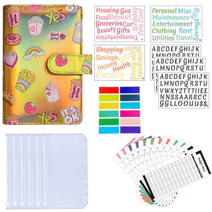 A6 Binder Cash Envelopes for Budgeting Money Organizer for Cash Money Envelopes for cash Leather A6 Binder with zipper