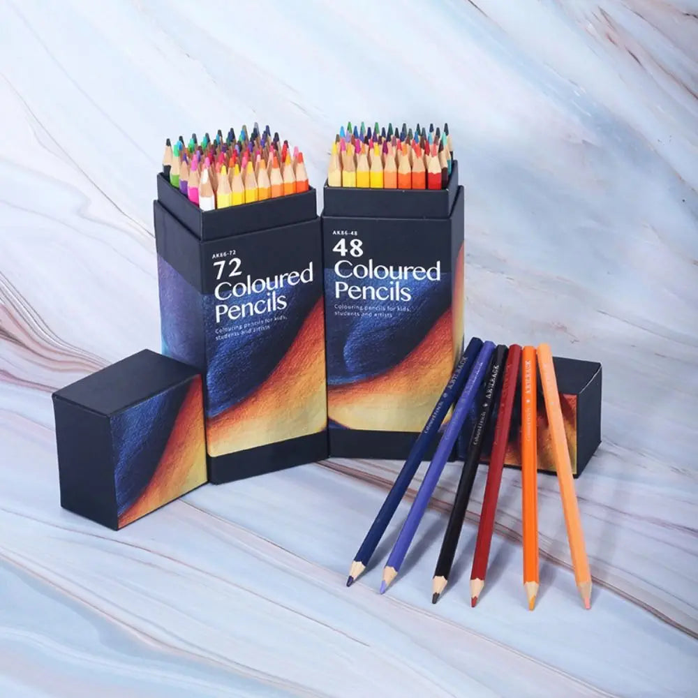 School Supplies Wooden 48/72 Colors Pencil Set Kawaii Professional Drawing Art Pencil Colorful DIY Oily Colored Pencil Artist