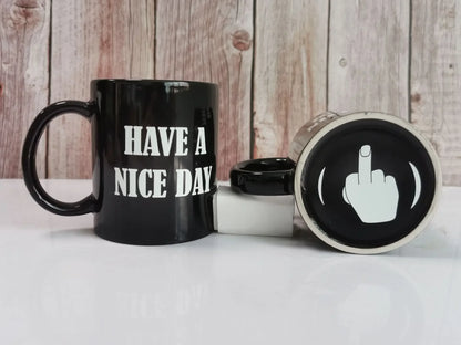 Vertical Middle Finger Cup Creative Mug Anime Films and Television Products Funny Ceramic Coffee Breakfast Cup Christmas Gift