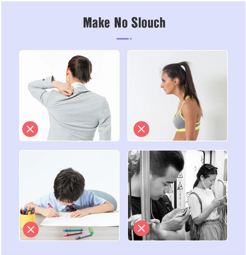 Electric back posture corrector with vibration alert, with elastic adjustable shoulder straps for improved back posture training