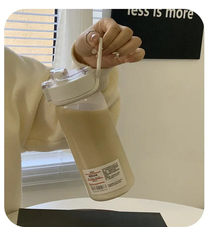 Portable Transparent Kawaii Water Bottle Sports Water Cup Plastic Handy Cup Outdoor Travel Office Essential Water Bottle ]Cup