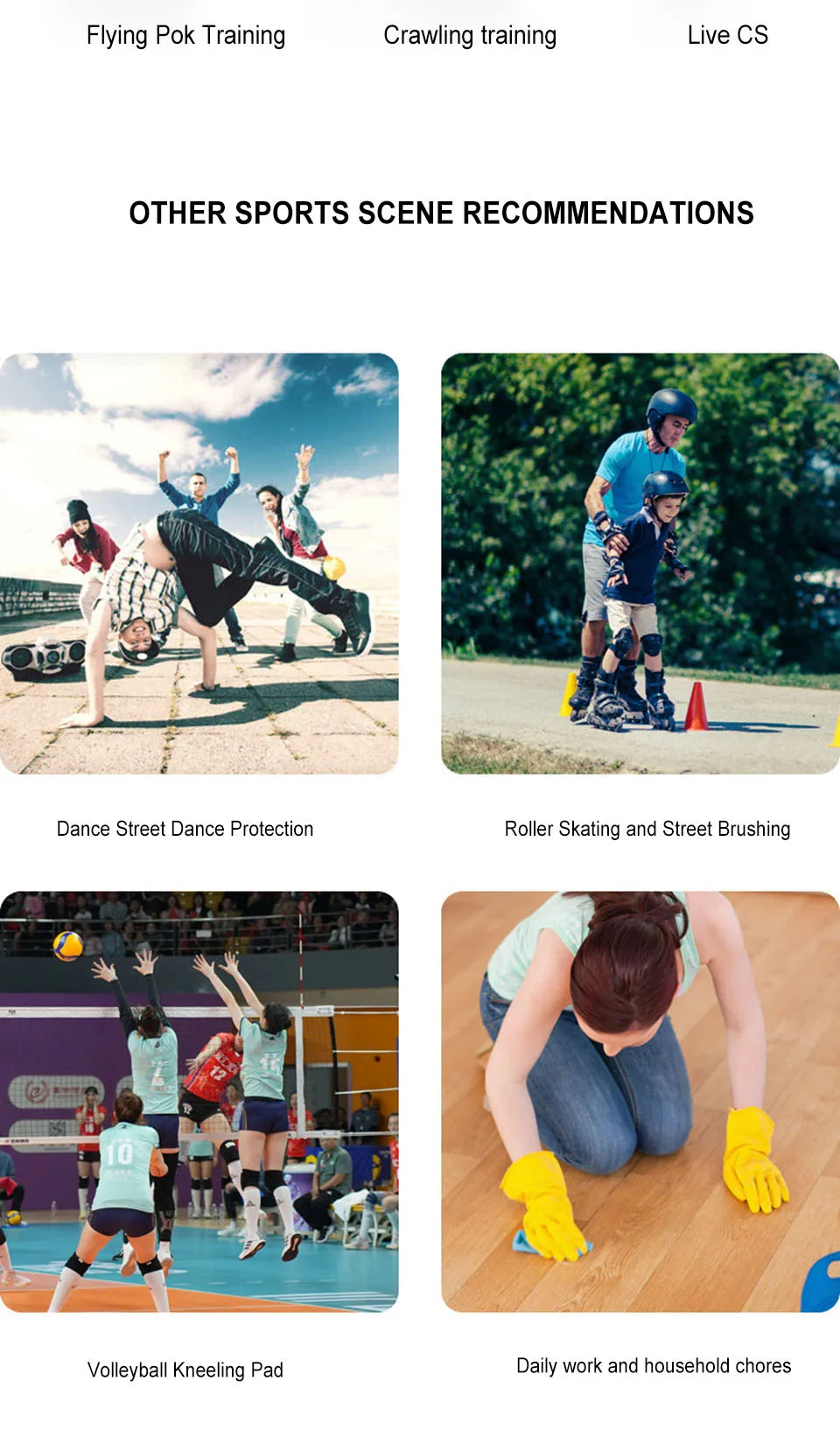 AOLIKES 1Pair Knee Elbow Pads, Thick Sponge Collisioned Kneepads for Work, Basketball Wrestling Football Volleyball Cycling