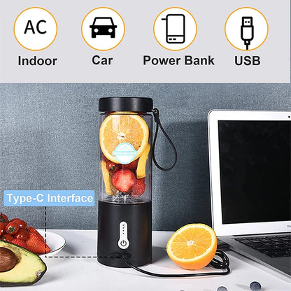 530ML Powerful Portable Blender for Smoothies Shakes USB Rechargeable Food Processor Fruit Mixer Machine Mini Juicer Blender Cup