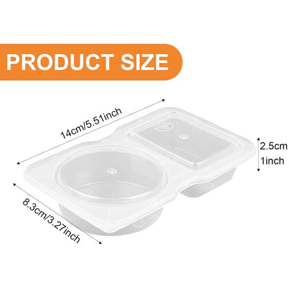 10Pcs Reusable Snack Containers with Lid Double Compartment Snackle Box Sauce Containers Portable Snack Box Food Containers Set