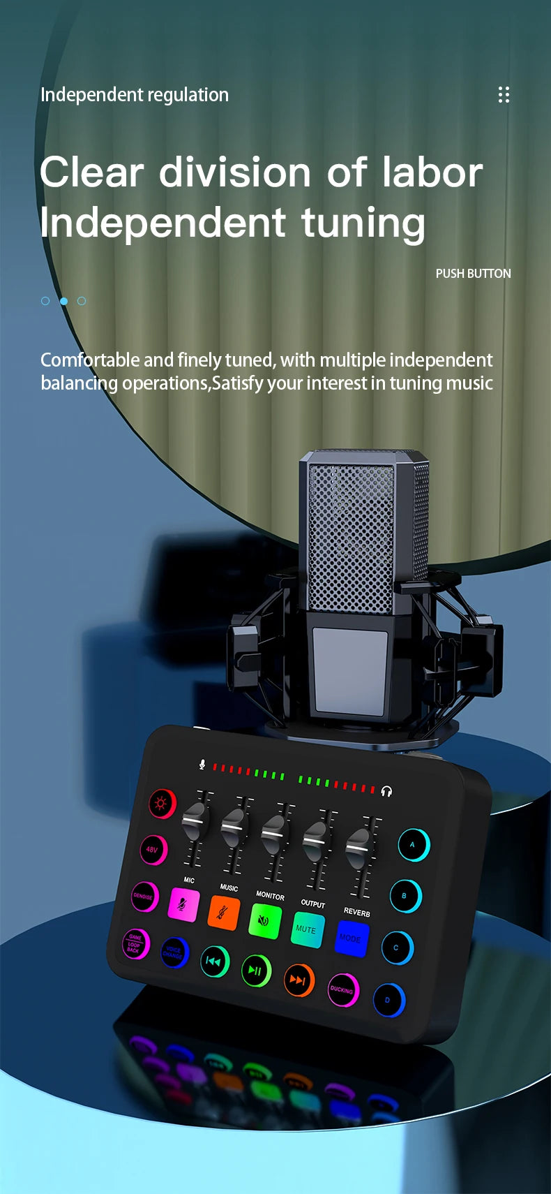 Likheung F11 Live Sound Card Streaming 5-Channel Mixer Sound Card Audio Mixer Professional Studio for Game Voice Podcast Live