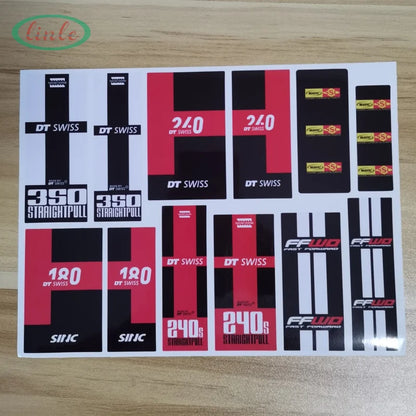 350 Road Bike Hubs Stickers MTB Wheels Hubs Stickers Glossy Front and Rear Hubs Stickers Decoration Protective Film