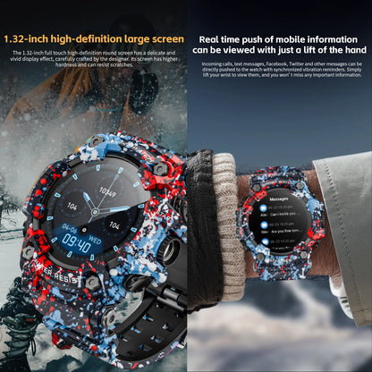 LOKMAT Rugged Sport Smart Watch ATTACK-GT Bluetooth Calls Colorful Waterproof Military Smartwatches with Flashlight for Phone